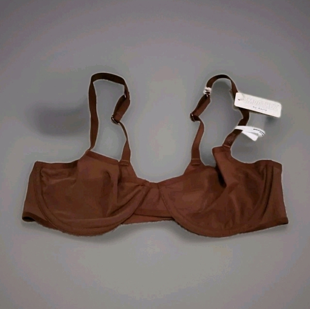 NWT Aerie Smoothez  Balconette Mesh Bra, Chocolate underwire Sz 34B